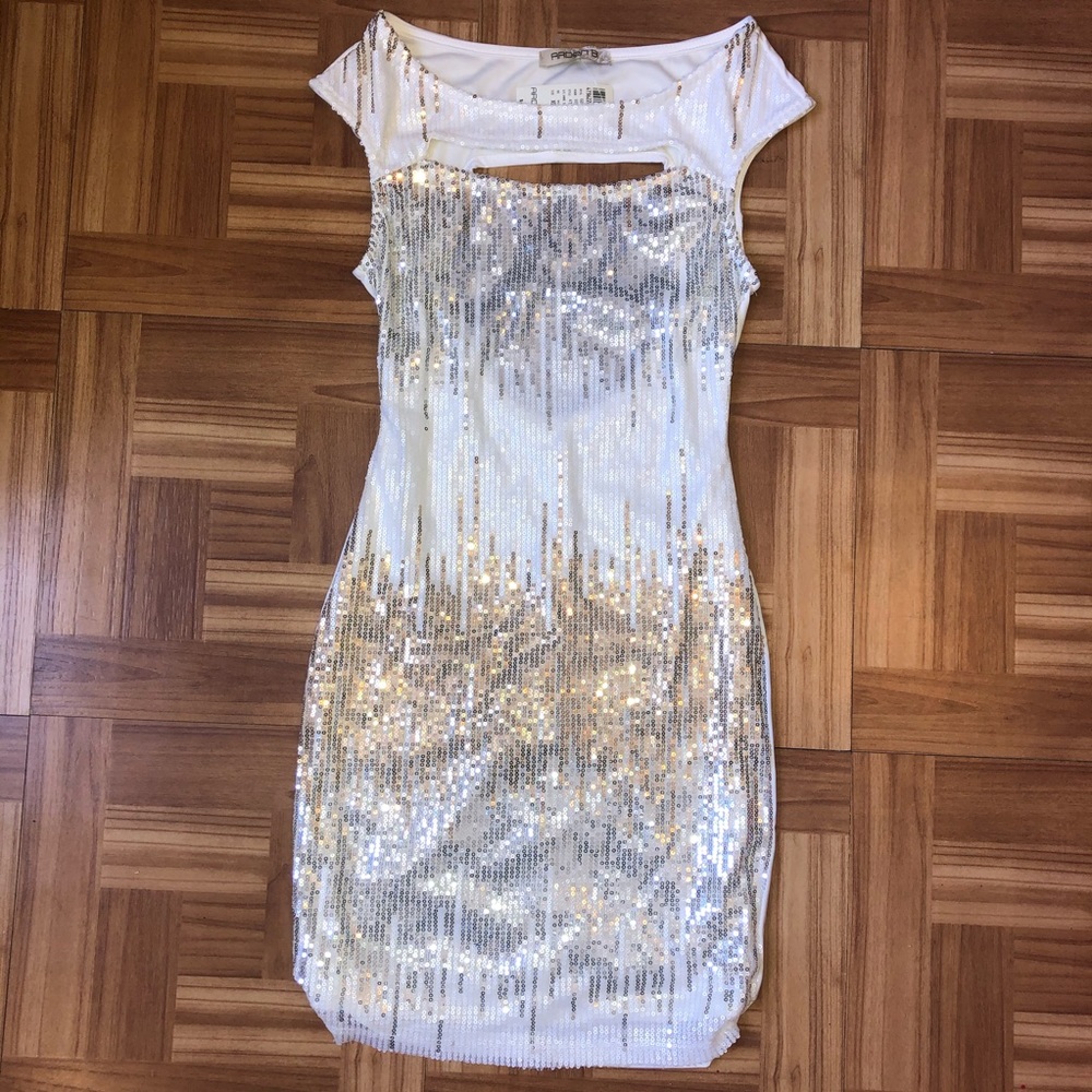 ARDEN B White Bodycon Sequin Dress